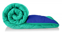 Amazon Brand - Solimo Microfiber Reversible Comforter, Double (Sea Green & Indigo Blue, 300 GSM)| TC - 50