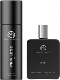 THE MAN COMPANY Privilege Bold Deodorant for Men 150ml with Black EDT 50ml Perfume Body Spray  -  For Men(200 ml, Pack of 2)