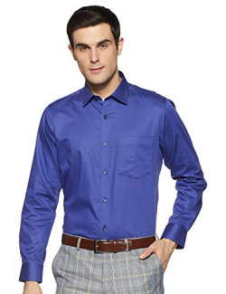 Van Heusen Men's Printed Loose fit Formal Shirt (VHSFCCUFF82984_Blue_39