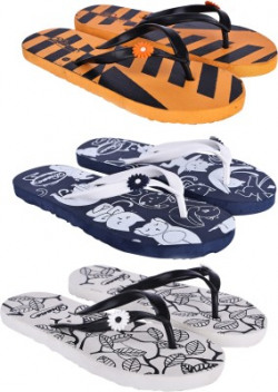 diano Women's Comfortable Stylish and Trending Colorful Printed Slippers Flip Flops Slippers(Multicolor 8)