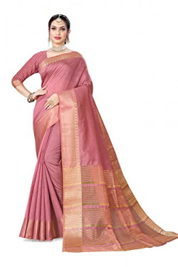 GRECIILOOKS Women's Kanchipuram Silk Half Saree With Blouse Piece (LightPink)