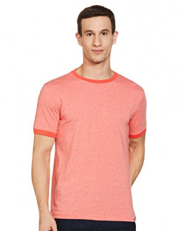 Amazon Brand - Symbol Men's Regular T-Shirt (SYM-SS22-TSH-13_Peach Grin,Ringer M)
