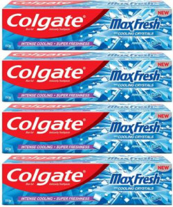 Colgate Maxfresh Blue Gel Peppermint Ice Toothpaste(600 g, Pack of 4)