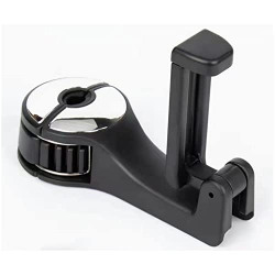 Car Headrest Hidden Hook with Phone Holder, Universal Vehicle Back Seat Purse Hook Hanger Holder (Sliver)