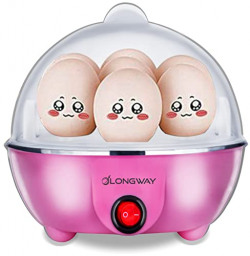 Longway Eggo 350 Watt Egg Boiler/Cooker for Steaming, Cooking & Boiling, 3 Boiling Modes, Boil Upto 7 Eggs (Blue)