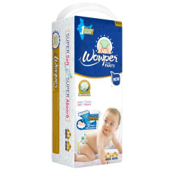 Wowper Fresh Baby Diaper Pants | Medium Size Diapers | Diapers with Wetness Indicator | Upto 12 Hrs Absorption | 7-12 Kg | 34 Counts