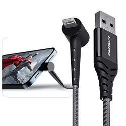 Ambrane Lightning Standing cable, 12W Fast Charging, Perfect for Holding Mobile while Charging/Binge-Watching & 480 Mbps Data Sync Cable for iPhone, iPad, AirPods - 1.5m (ABSL-15 Black)