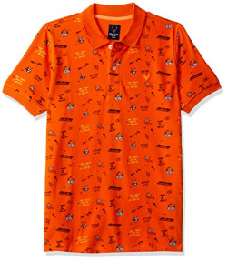 Allen Solly Junior Kids Apparel Floral Regular Polo (ABTS31901827_Orange 7 8 Years)
