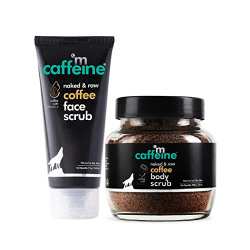 mCaffeine Coffee Body Scrub & Face Scrub for Women & Men | Exfoliate Scrub Combo with Tan Removal Body Scrub (100gm) and Blackhead Remover Espresso Face Scrub (75gm) for Soft & Smooth Skin