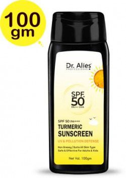 Dr. Alies Professional Sunscreen Lotion SPF50 PA+++ For Indian Skin, With Turmeric - SPF 50 PA+++ - SPF 50+++ PA+++(100 g)