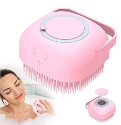 RUDRA Silicone Bath Wash Scrubber Cleaner & Massager For Shampoo Soap Dispenser | Bathing Tool | Brushes, Men & Women(Pack of 1, Multicolour)