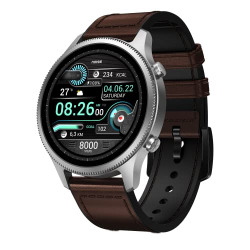 NoiseFit Halo 1.43  AMOLED Display, Bluetooth Calling Round Dial Smart Watch, Premium Metallic Build, Always on Display, Smart Gesture Control, 100 Sports Modes (Vintage Brown)