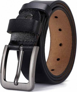 METRONAUT Men Casual, Evening, Formal, Party Black Genuine Leather Belt