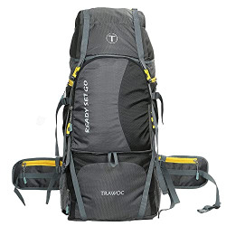 TRAWOC 60 Ltr Travel Bag Trekking Rucksack Travel Bag Hiking Backback, Black (1 YEAR WARRANTY)