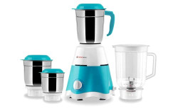 Longway Super Dlx 750 Watt Juicer Mixer Grinder with 4 Jars for Grinding, Mixing, Juicing with Powerful Motor | 1 Year Warranty | (Blue & White, 4 Jars)