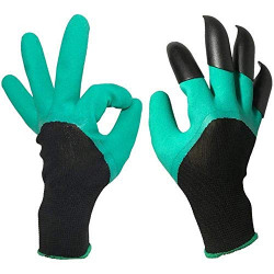 JAMB Gardening Gloves with 1 Pairs Claws | Puncture Resistant, Large Gloves, Reusable Rubber | Garden Tool for Gloves Pruning & Planting | The for Heavy Duty Gardeners to Garden Digging