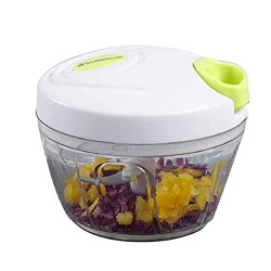 Wonderchef Classic String Vegetable Chopper & Whipper | Vegetable Cutter | Dip Whipper | Anti Slip | 3 Stainless Steel Blades, 300 ml