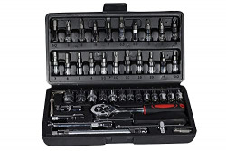 FI Fidrox Modern 46 In 1 Pcs Tool Kit & Screwdriver and Socket Set,Hand Tool Kit Wrench Set Multi Purpose Combination Tool Case Precision Socket Set, Bike Tool Kit Set All Bike, Car Tool Kit Set