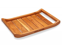 Vesta Homes Wooden Serving Tray for Home, Kitchen, Restaurant, Office Organizer, Dining Table | Premium Acacia Wood | 32 x 22 x 4.5 cm | Handmade in India