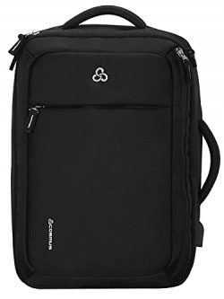 COSMUS Unisex Agility Black Convertible Backpack Messenger Bag Shoulder Bag Handbag Business Multi-Functional 3 in 1 Travel Bag Fits 15.6 Inch Laptop