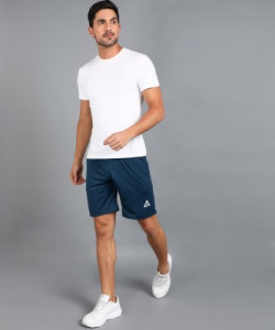 Adrenex Solid Men Dark Blue Basic Shorts, Regular Shorts, Cycling Shorts, Running Shorts, Sports Shorts