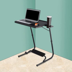 CELLBELL Pro Extended Workspace Table Mat Finish Top, Steel Frame, Multipurpose Laptop Table with Footrest (Pro Footrest Black, Polypropylene;Alloy Steel)