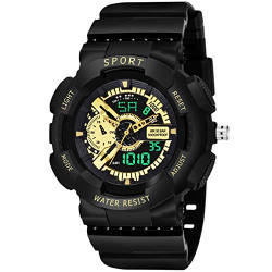 SWADESI STUFF Digital Analog Sport Watch for Men and Boys (Black)