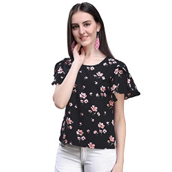Oomph! Women's Crepe Tunic Top - Charcoal Black