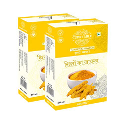 Curry Mile Turmeric Powder | Natural and Fresh Haldi Powder | Pure Haldi | No Preservatives Immunity Builder, Antioxidant Antiviral Antibacterial Healthy Delicious & Flavorful Cooking | Hygienically Packed | Easy to use - 500 gm