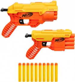 Nerf Alpha Strike Fang QS-6 and Cobra RC-6 Blasters ,10 Official Elite Darts Darts & Plastic Bullets(Multicolor)