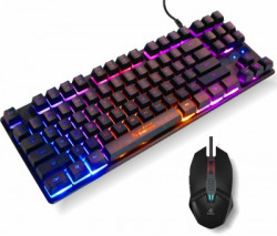RPM Euro Games Gaming Keyboard and Mouse Combo | Keyboard - 87 Keys, Backlit | 3200 DPI Mouse Wired USB Gaming Keyboard(Black)