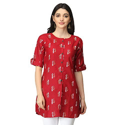 Leriya Fashion Rayon Fabric Printed Round Neck Short Kurtis Starts @ 231