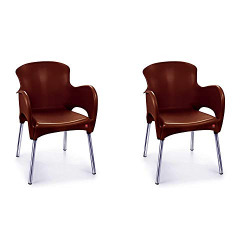 Cello Xylo Without Cushion Chair (Plastic,Ice Brown,2 Pieces)