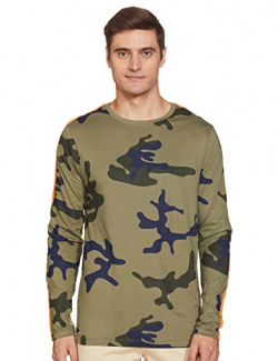 NeoStreak Men's Printed Slim fit Apparel (neocamsidestrporg-Full-grnblu-m_Green_M