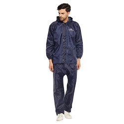 Ben Martin Men's Waterproof Raincoat or Rainsuit Set, Includes Top and Bottom, Adjustable Hood, Inner Mobile Pocket, and Storage Bag, Polyester Reversible Double Layer Design Breathability