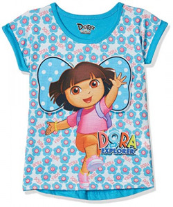 ETEENZ SHINE ON Baby Girl's Plain Regular fit T-Shirt (ESOS40348DOITO_T.Blue_06-12 Months 06-12