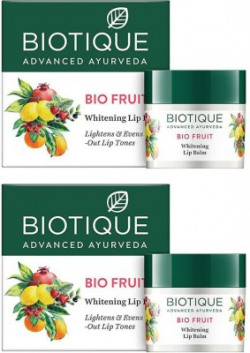 BIOTIQUE Bio Fruit Whitening Lip Balm, 12g (Pack Of 2) Fruit(Pack of: 2, 24 g)