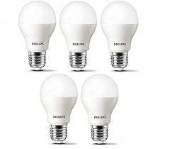 Philips Ace Saver Base E27 9-Watt LED Lamp (Pack of 5, Crystal White)