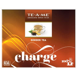 TE-A-ME Ginger Black Tea - 100 Tea Bags | Natural Flavour | Tea | Tea Bags | Ginger Tea | Black Tea | Black Tea Bags