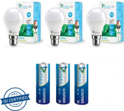 Syska 9 W Standard B22 LED Bulb(White, Pack of 3)