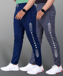 VeBNoR Printed Men Dark Blue, Grey Track Pants