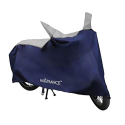 Mototrance Sporty Bike Cover for TVS Scooty Zest 110| Water Resistant and Heat Resistant | Mirror Pockets | Prevents Rusting of Engine | Bike Accessories (Blue)
