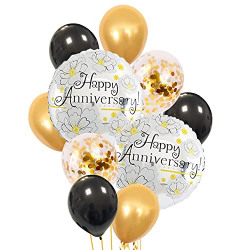 AMFIN Happy Anniversary Combo Decoration/Balloons for Anniversary/Anniversary Items Decoration/Suprise Decoration - Pack of 11