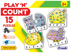 Frank Play n Count Jigsaw Puzzles for Kids for Age 3, 4, 5, 6, 7-15 Self-Correcting 3 Pcs Puzzle | Fun & Creative Educational Toys | Brain Booster Kids Games | Gifts for Girls & Boys - 45 Pieces