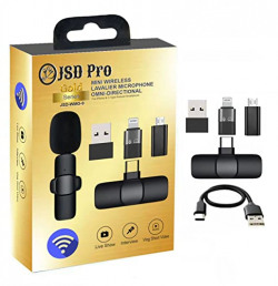 JSD PRO JSD-WMG-9 Gold Series - 66ft Range - Mini Wireless Microphone for ifone, Tablets & C-Type Android Smartphone