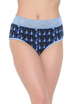 Clovia Women's Cotton Mid Waist Printed Hipster Panty with Lace Waist Start @139