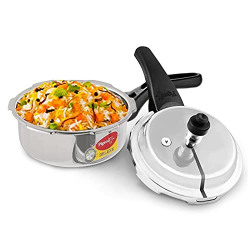 Pigeon by Stovekraft Deluxe Aluminium Outer Lid Pressure Cooker without Induction Base, 2 Litres, Silver