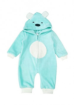 Mom's Love ML Bear FACE Boys INF Romper Baby and Toddler Sleepers (MLS22618XXBRMP_Aqua_0-3MNTH)