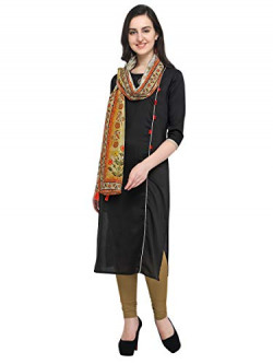 Stylee Lifestyle Black Silk Blend Solid Kurti