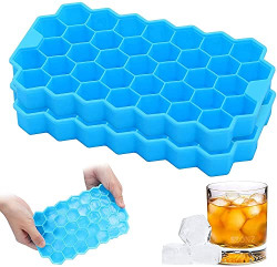 Gadget Deals Pack of 2 - ice Cube Tray -Flexible - ice Trays for Freezer - 37 Cavity -ice Tray - ice Trays for Freezer -ice Cube Trays for Freezer | ice Tray Silicon |